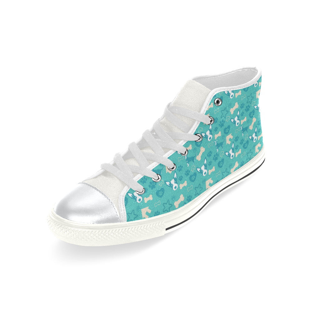 Australian Cattle Dog Pattern White High Top Canvas Shoes for Kid - TeeAmazing