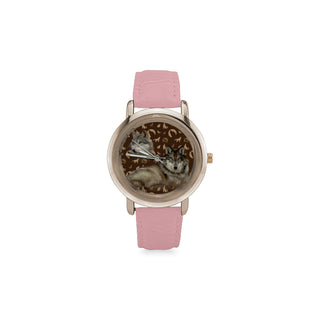 Wolf Lover Women's Rose Gold Leather Strap Watch - TeeAmazing