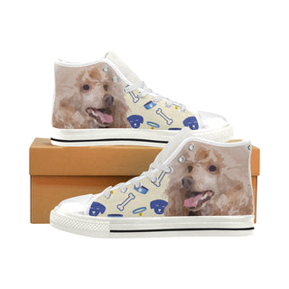 Poodle Dog White Men’s Classic High Top Canvas Shoes - TeeAmazing