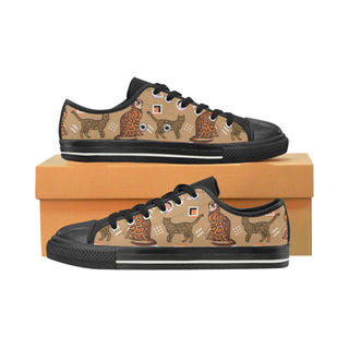 Bengal Cat Black Low Top Canvas Shoes for Kid - TeeAmazing