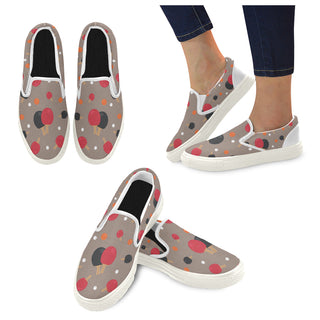 Ping Pong Pattern White Women's Slip-on Canvas Shoes - TeeAmazing