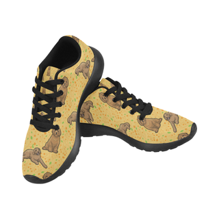 Australian Goldendoodle Flower Black Sneakers for Women - TeeAmazing