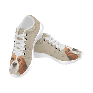 Beagle Lover White Sneakers for Men - TeeAmazing