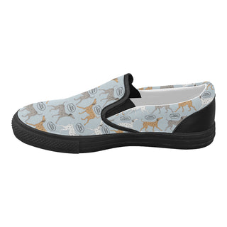 Italian Greyhound Pattern Black Women's Slip-on Canvas Shoes - TeeAmazing