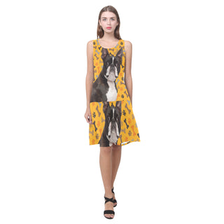 Boston Terrier Sleeveless Splicing Shift Dress - TeeAmazing