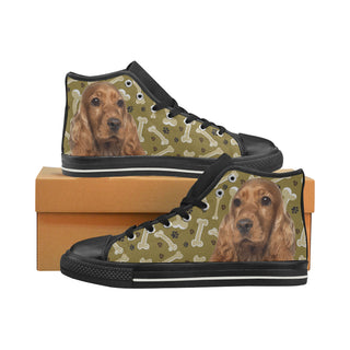 Cocker Spaniel Dog Black High Top Canvas Women's Shoes/Large Size - TeeAmazing