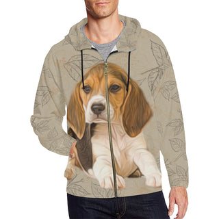 Beagle Lover All Over Print Full Zip Hoodie for Men - TeeAmazing