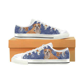 English Bulldog Lover White Canvas Women's Shoes/Large Size - TeeAmazing