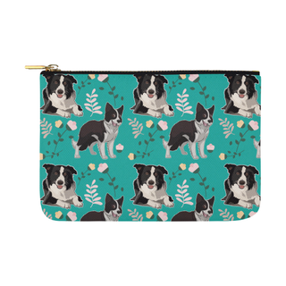 Border Collie Flower Carry-All Pouch 12.5''x8.5'' - TeeAmazing