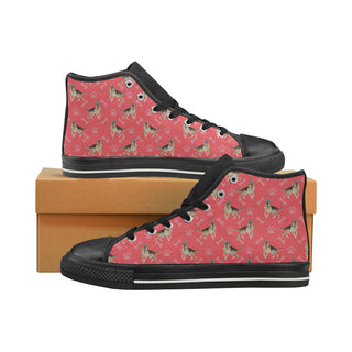 German Shepherd Water Colour Pattern No.1 Black High Top Canvas Shoes for Kid - TeeAmazing