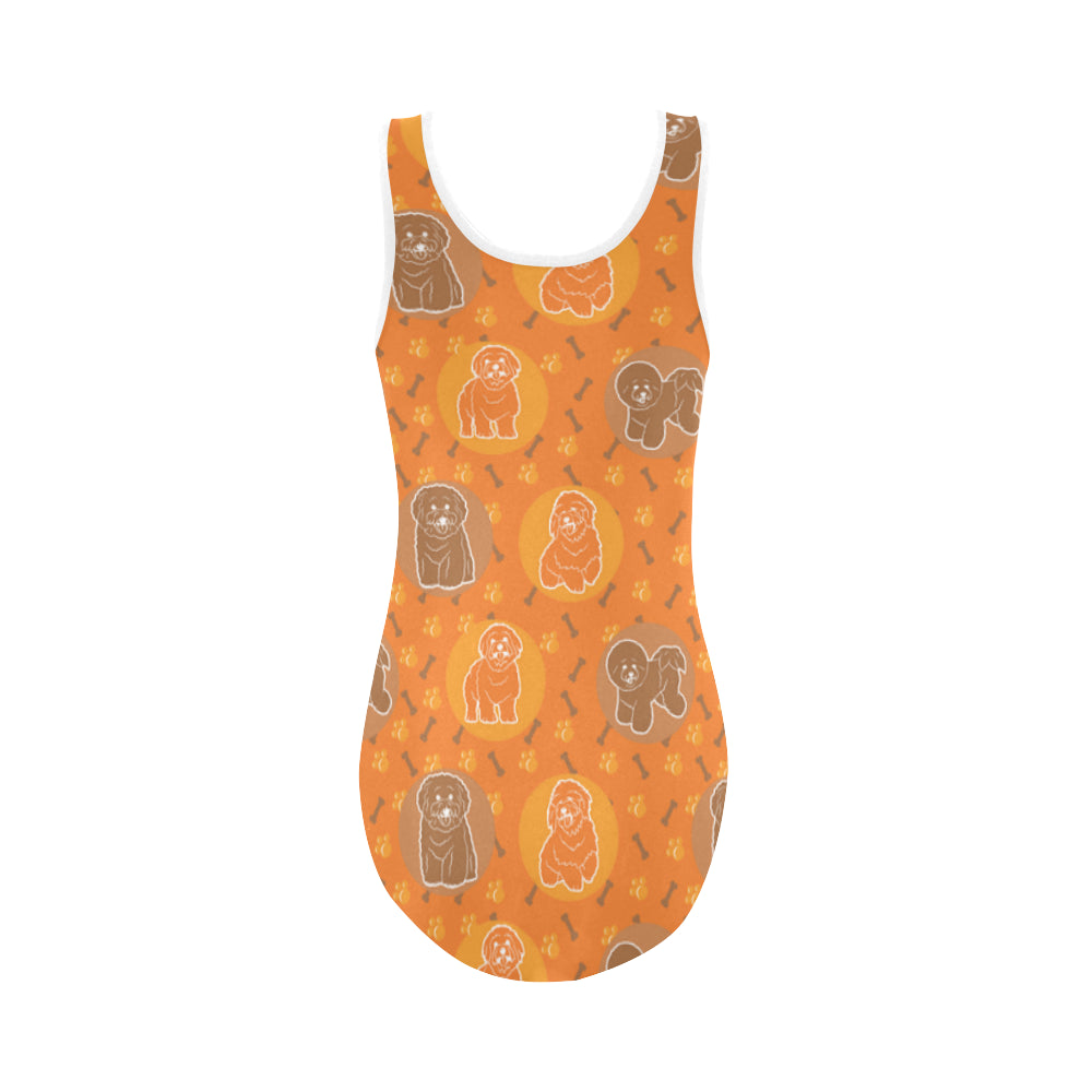 Bichon Frise Pattern Vest One Piece Swimsuit - TeeAmazing