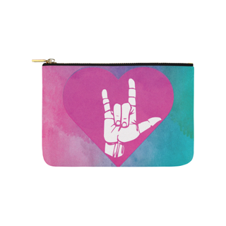 ASL Love Sign Carry-All Pouch 9.5''x6'' - TeeAmazing