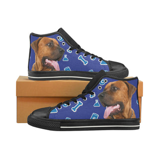 Tosa Dog Black High Top Canvas Shoes for Kid - TeeAmazing