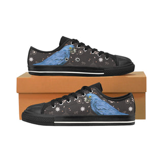 Hyacinth Macaw Parrot Black Men's Classic Canvas Shoes/Large Size - TeeAmazing