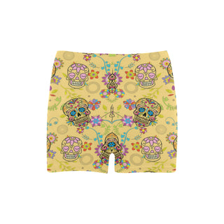 Sugar Skull Briseis Skinny Shorts - TeeAmazing