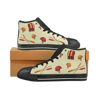 Kayaking Black Men’s Classic High Top Canvas Shoes - TeeAmazing