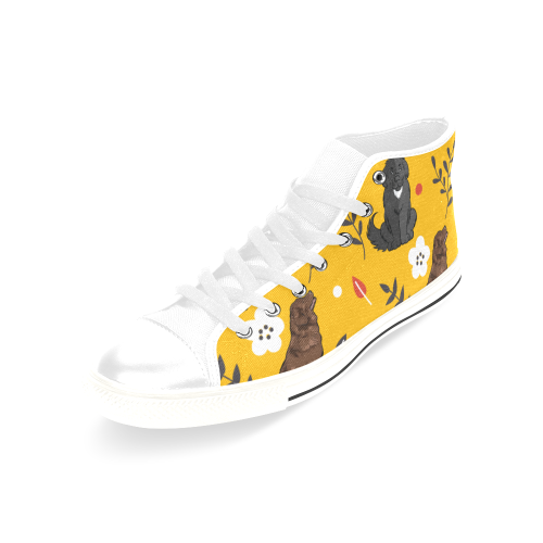 Newfoundland Flower White Men’s Classic High Top Canvas Shoes /Large Size - TeeAmazing