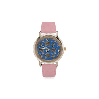 Wolf Pattern Women's Rose Gold Leather Strap Watch - TeeAmazing