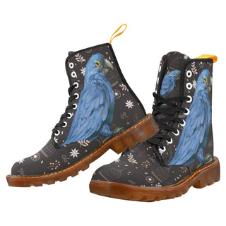 Hyacinth Macaw Parrot Black Boots For Men - TeeAmazing