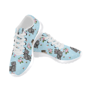 Skye Terrier Flower White Sneakers Size 13-15 for Men - TeeAmazing