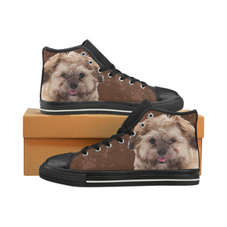 Shih-poo Dog Black High Top Canvas Shoes for Kid - TeeAmazing