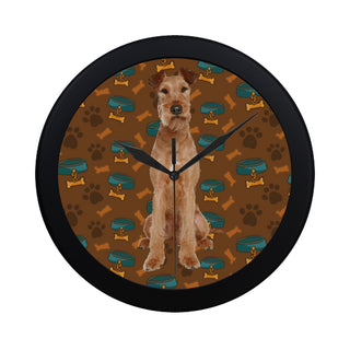 Irish Terrier Dog Black Circular Plastic Wall clock - TeeAmazing