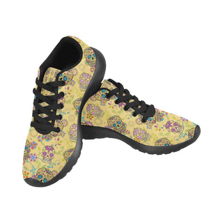 Sugar Skull Black Sneakers for Men - TeeAmazing