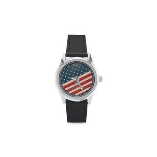 4th July V2 Kid's Stainless Steel Leather Strap Watch - TeeAmazing