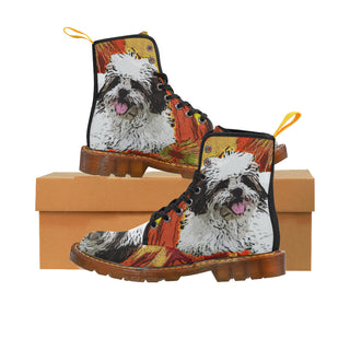 Lhasa Apso Black Boots For Women - TeeAmazing