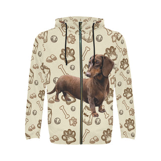 Dachshund V2 All Over Print Full Zip Hoodie for Men - TeeAmazing