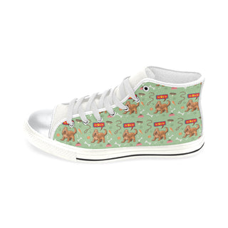 American Cocker Spaniel Pattern White High Top Canvas Shoes for Kid - TeeAmazing