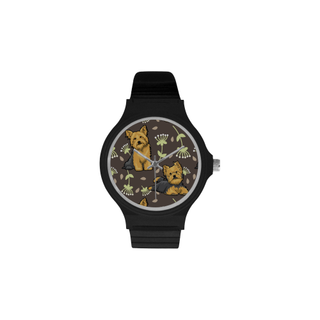 Cairn terrier Flower Unisex Round Plastic Watch(Model 302) - TeeAmazing