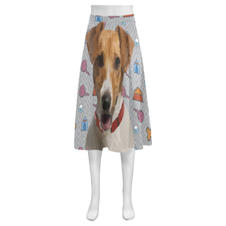 Jack Russell Terrier Mnemosyne Women's Crepe Skirt (Model D16) - TeeAmazing