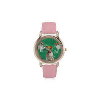 Jack Russell Terrier Lover Women's Rose Gold Leather Strap Watch - TeeAmazing