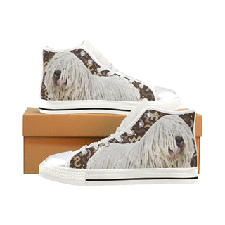 Komondor Dog White High Top Canvas Women's Shoes/Large Size - TeeAmazing