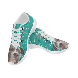 Staffordshire Bull Terrier White Sneakers for Women - TeeAmazing