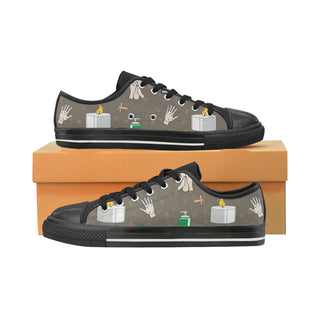 Massage Therapist Black Low Top Canvas Shoes for Kid - TeeAmazing