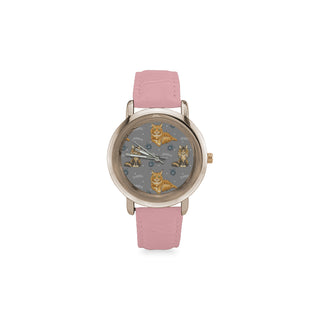 Maine Coon Women's Rose Gold Leather Strap Watch - TeeAmazing