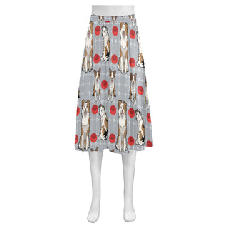 Australian shepherd Pattern Mnemosyne Women's Crepe Skirt (Model D16) - TeeAmazing