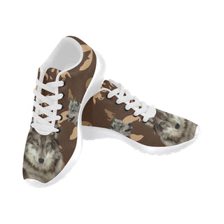 Wolf Lover White Sneakers Size 13-15 for Men - TeeAmazing
