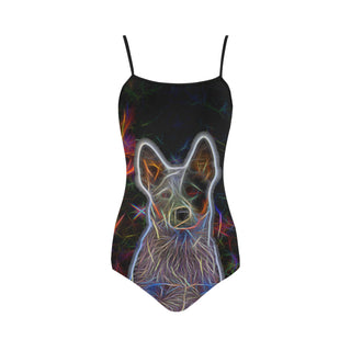 Australian Cattle Dog Glow Design 2 Strap Swimsuit - TeeAmazing