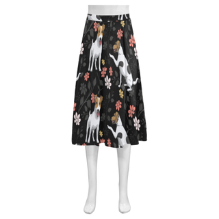 Jack Russell Terrier Flower Mnemosyne Women's Crepe Skirt (Model D16) - TeeAmazing