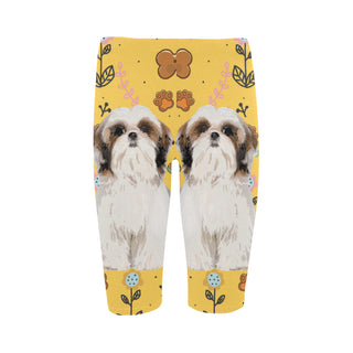 Shih Tzu Dog Hestia Cropped Leggings (Model L03) - TeeAmazing