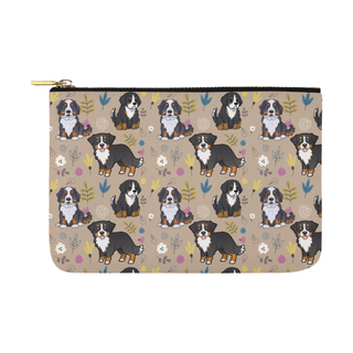 Bernese Mountain Flower Carry-All Pouch 12.5''x8.5'' - TeeAmazing
