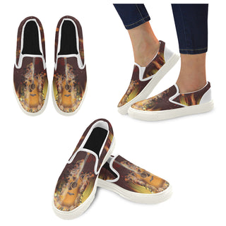Guitar Lover White Women's Slip-on Canvas Shoes - TeeAmazing