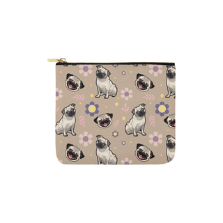 Pug Flower Carry-All Pouch 6''x5'' - TeeAmazing