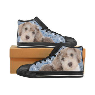 Schnoodle Dog Black Men’s Classic High Top Canvas Shoes /Large Size - TeeAmazing
