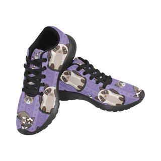 Snowshoe Cat Black Sneakers for Men - TeeAmazing