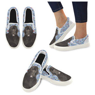 Newfoundland White Women's Slip-on Canvas Shoes - TeeAmazing