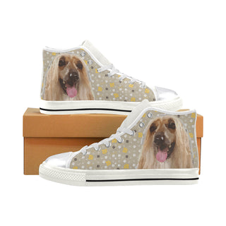 Afghan Hound White Women's Classic High Top Canvas Shoes - TeeAmazing
